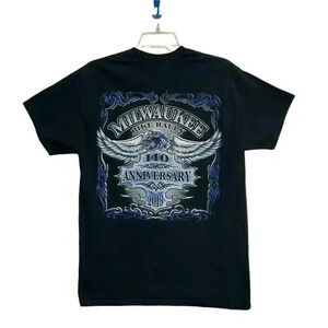 Milwaukee Bike Rally Anniversary T-Shirt Mens Size M Wisconsin Wings Biker 2013